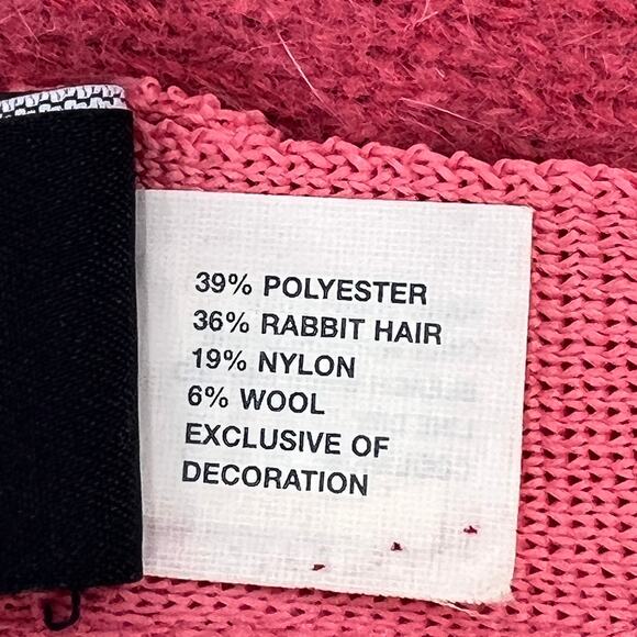 Vintage GAP Bucket Hat Knit Soft Bow Pink Y2K Angora Blend Knit - Picture 6 of 7